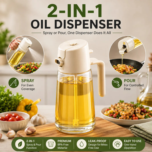 2-in-1 Kitchen Oil Spray & Dispenser