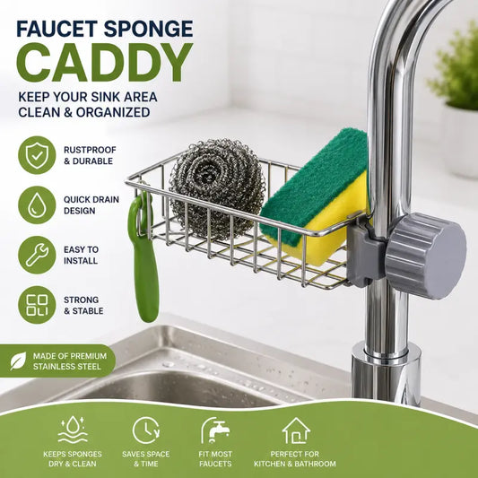 Stainless Steel Faucet-Mounted Drain Rack