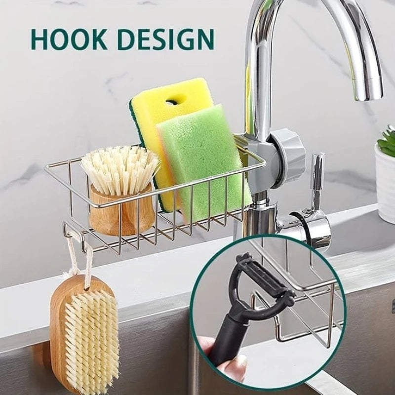Stainless Steel Faucet-Mounted Drain Rack