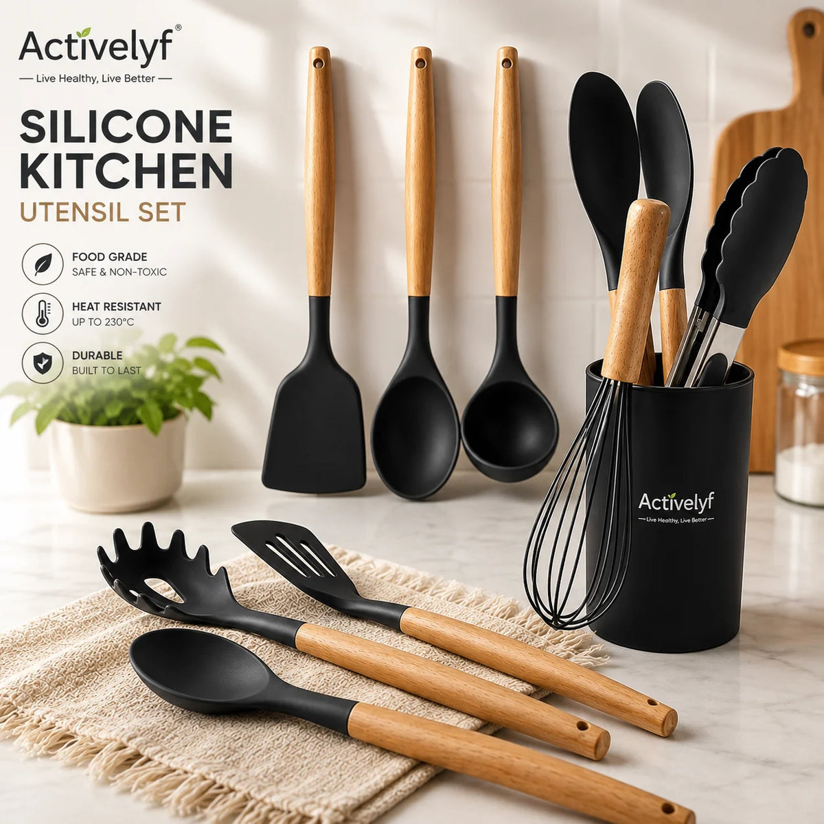 12-Piece Silicone Kitchen Utensil Set