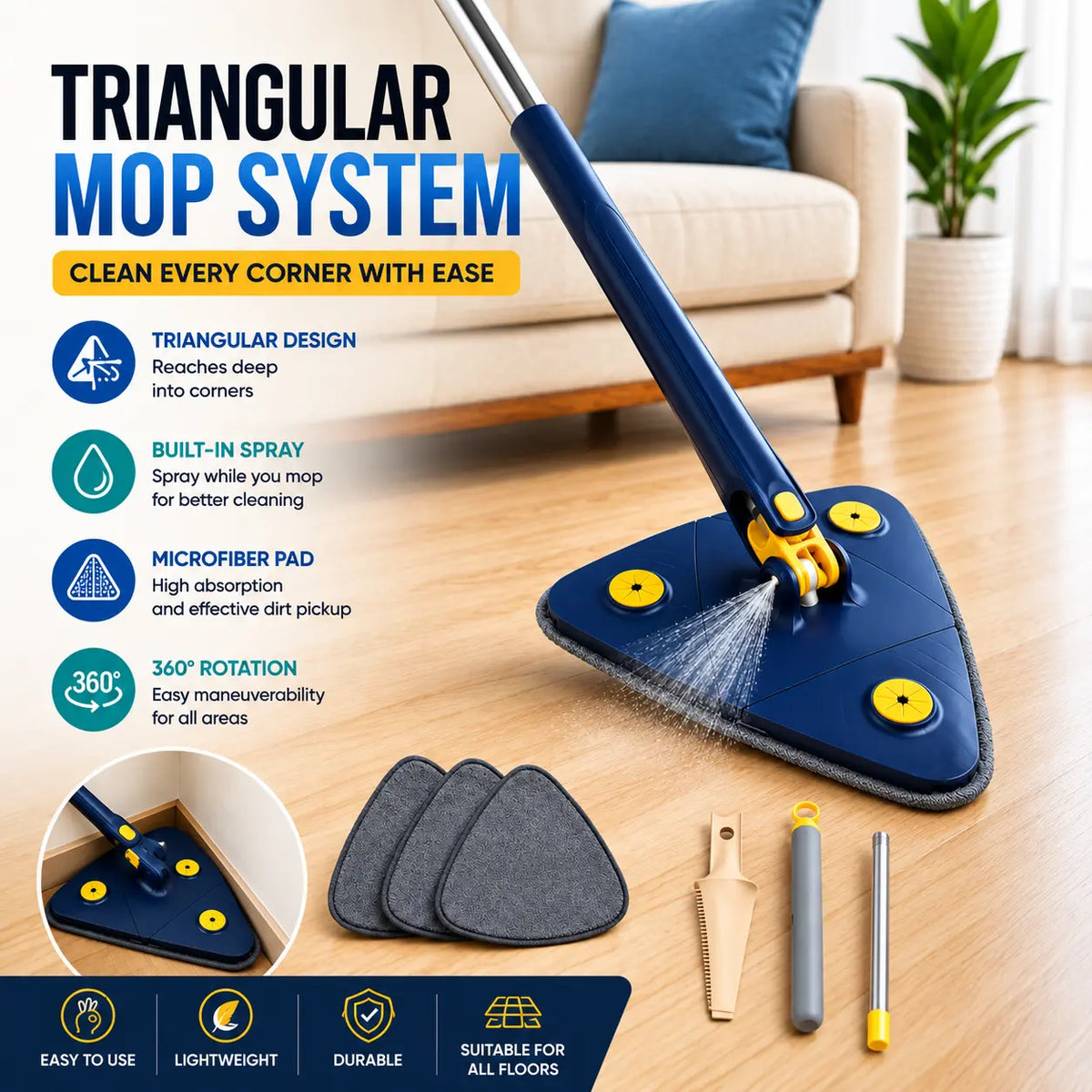 360 triangle mop