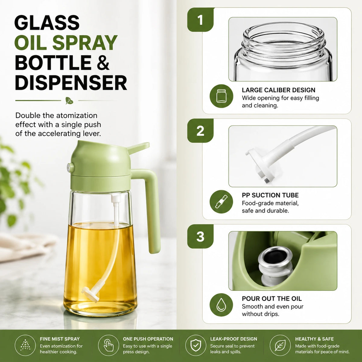 2-in-1 Kitchen Oil Spray & Dispenser