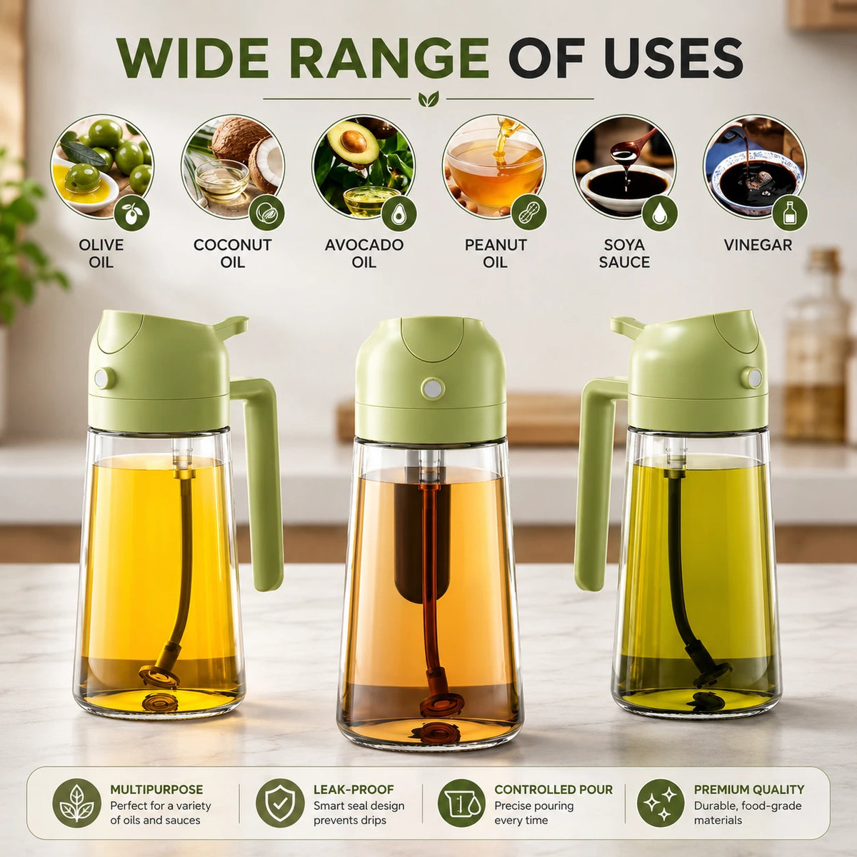 2-in-1 Kitchen Oil Spray & Dispenser