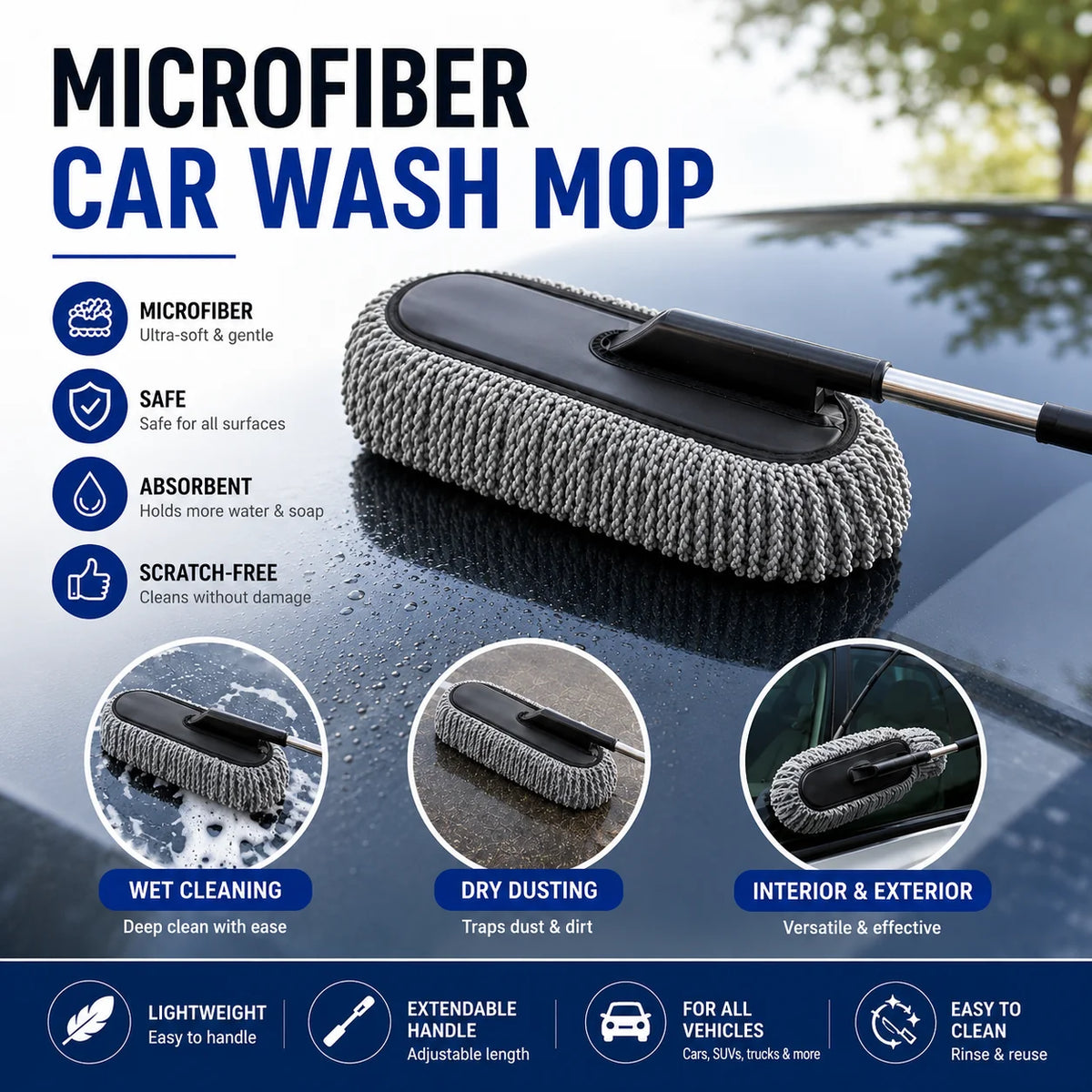 Telescoping Microfiber Car Wash Brush